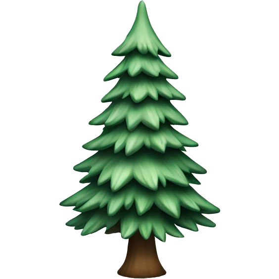  actual white fir christmas tree isolated.  emoji