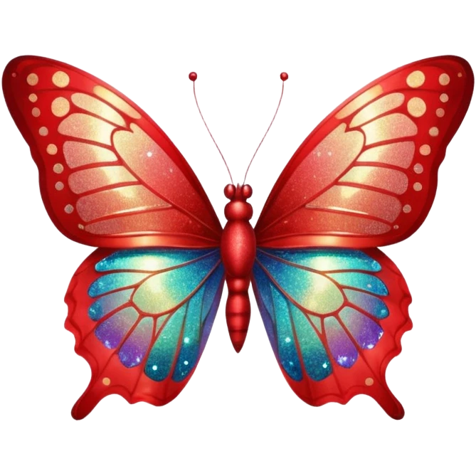 red glitter butterfly emoji