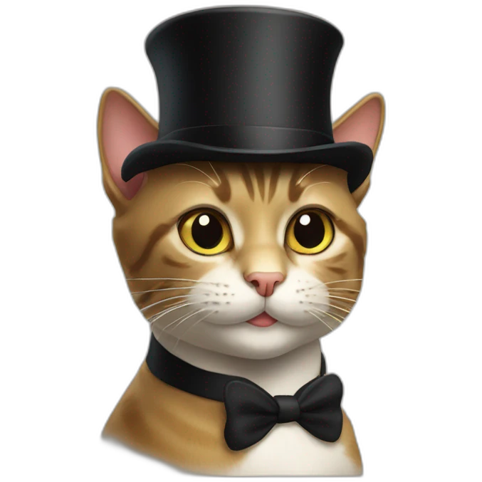 top hat cat emoji