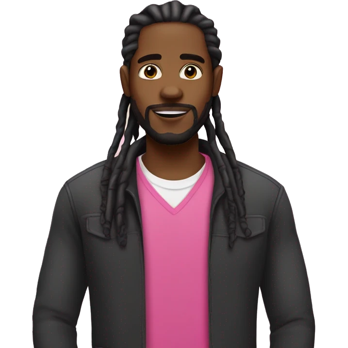 Black guy with goatee and dreads with pnk tips emoji