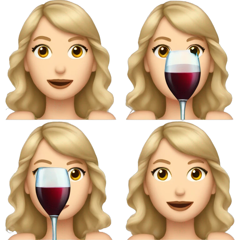 Taylor Swift drinking wine emoji