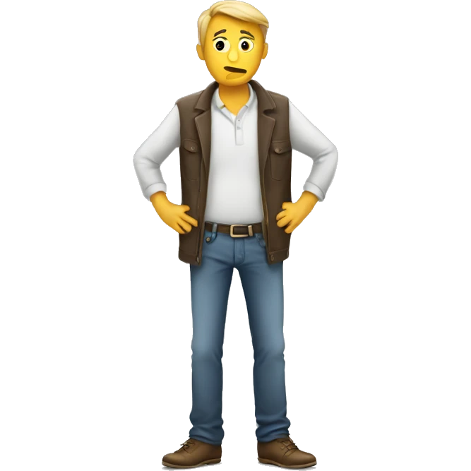 person with empty pockets and no money emoji
