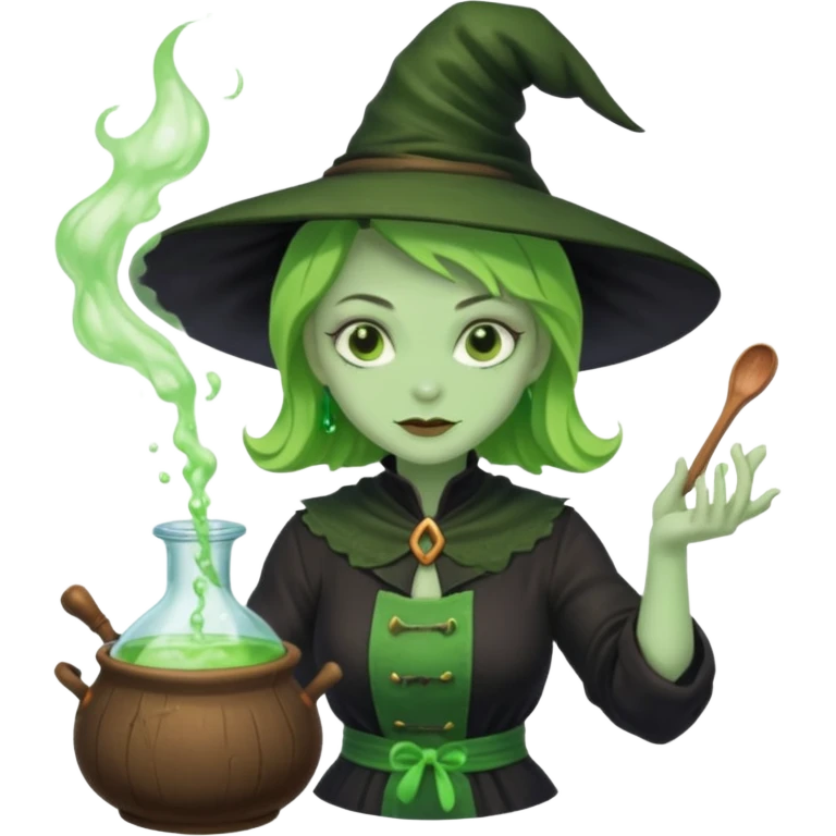 green witch cooking potion emoji