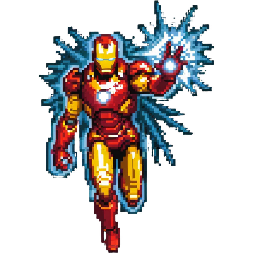 Iron Man flying with repulsor beams emoji
