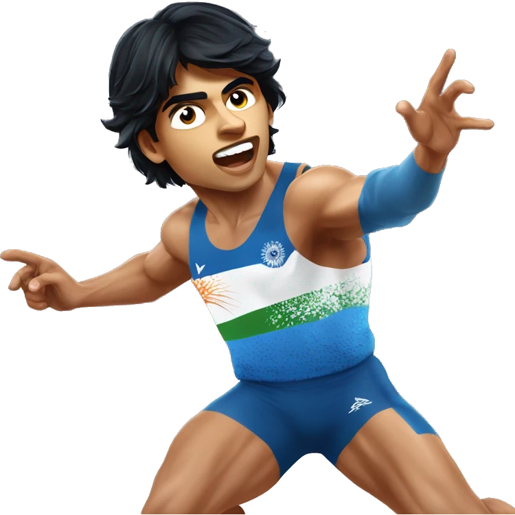 neeraj chopra javelin thrower form india emoji
