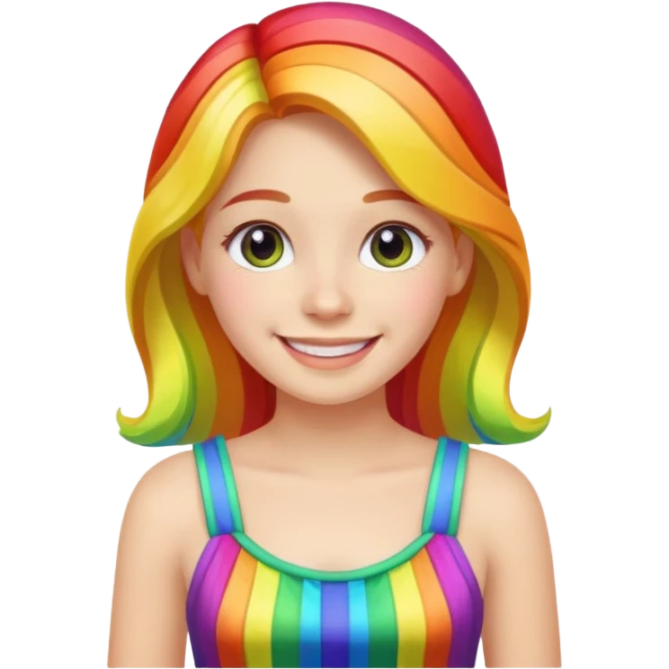girl with rainbow dress emoji