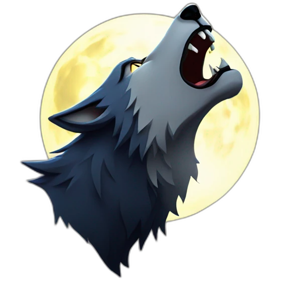 Alpha Werewolf howling to the moon emoji