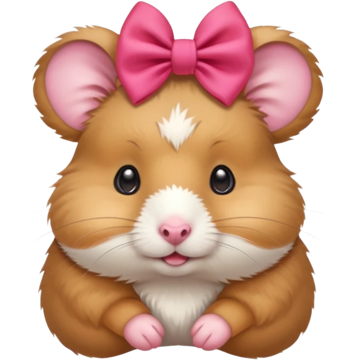 cute hamster wearing a bow on its head emoji