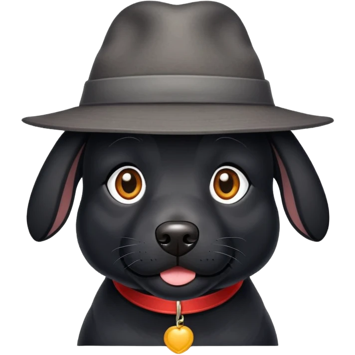 Perro negro con sombrero  emoji