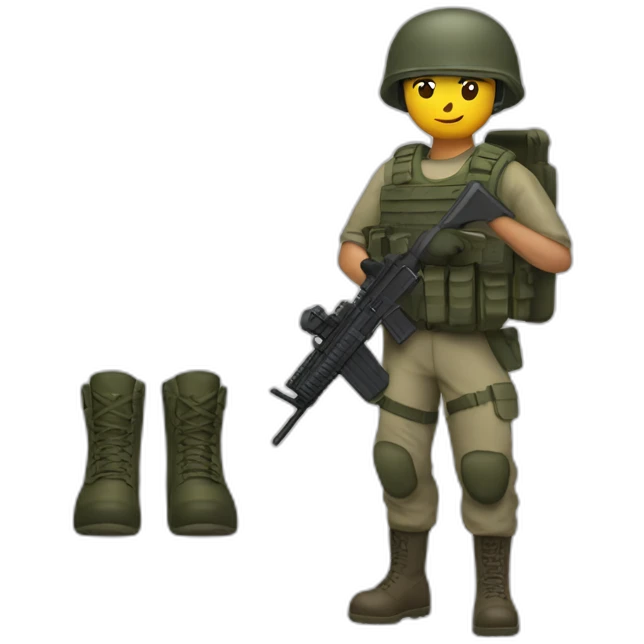 Soldier with military gear with M16. emoji