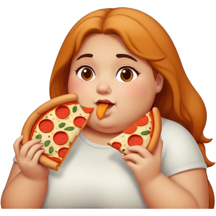 fat girl eating pizza emoji