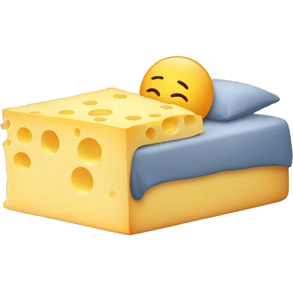 sleeping emoji as cheese emoji