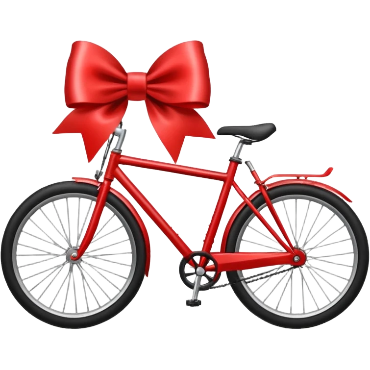 Bike with big christmas bow on it emoji