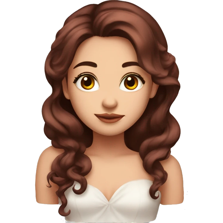 Beautiful, rose, red, flowers in hair, long dark brown hair, white fair skin emoji