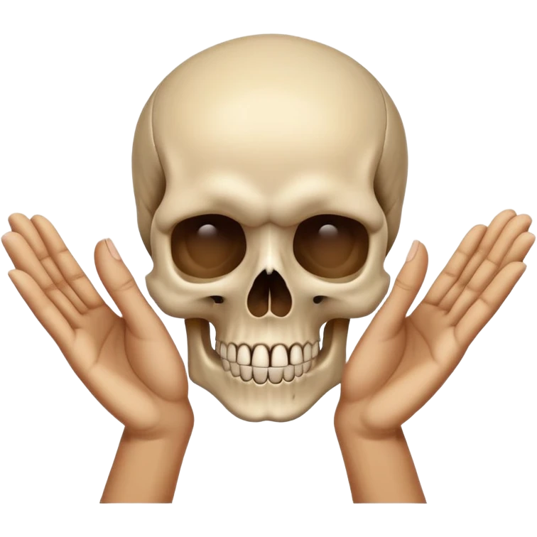 Skull with hands of sign language saying please emoji
