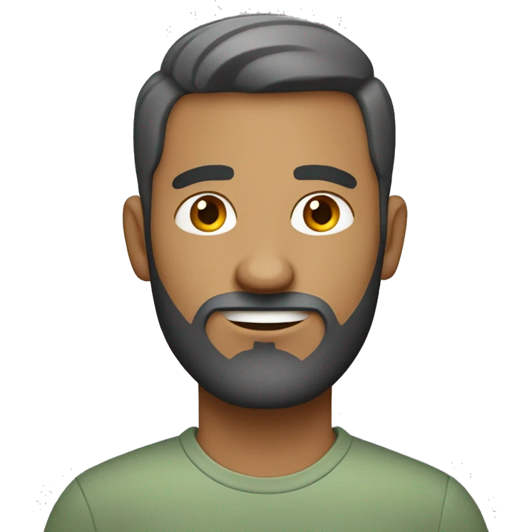 Create a cartoon-like emoji of a man with short red hair, trimmed beard, light skin, and gray-green eyes. Neutral expression, simple style, no exaggerated features. emoji