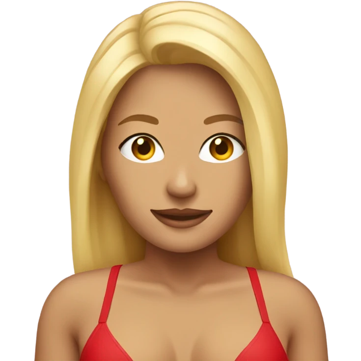 Blonde woman in red bikini emoji