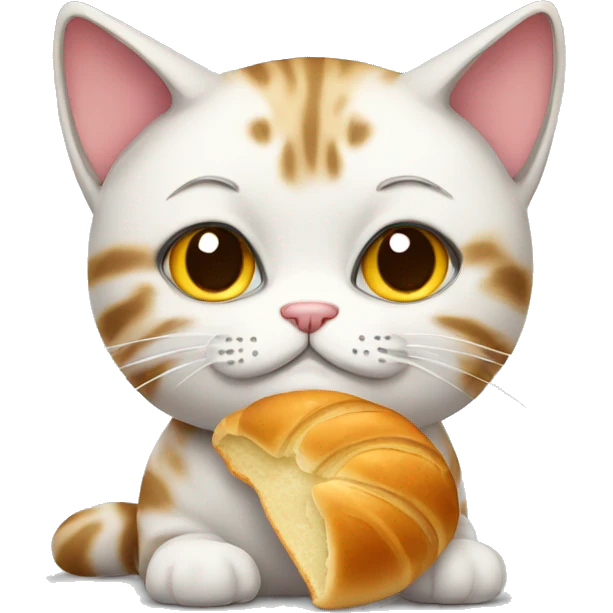 cat sad with croissant emoji