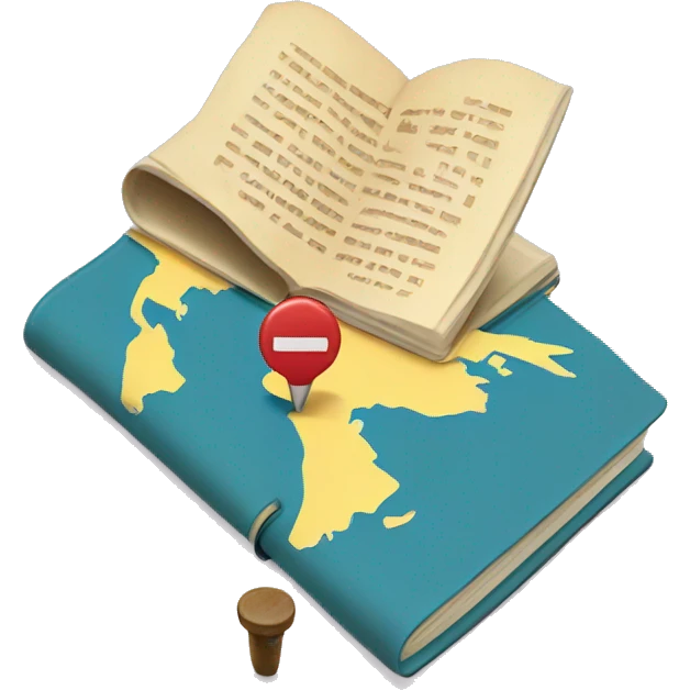 map pin in an open book emoji