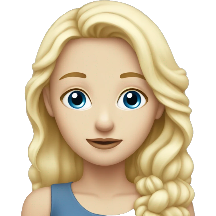 Blonde girl with blue eyes from West Highland White emoji