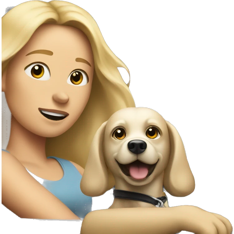 Dog and blonde woman driving emoji