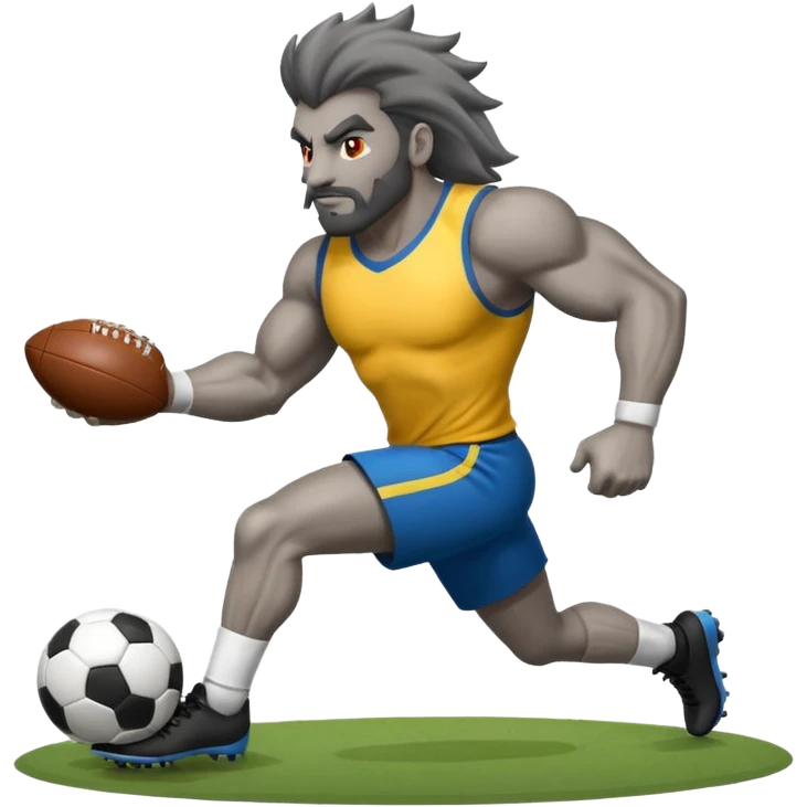 Lobo cinza jogando futebol  emoji
