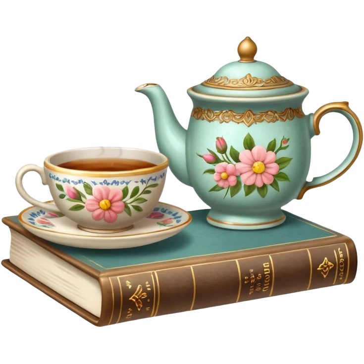 Book in a cup of tea emoji
