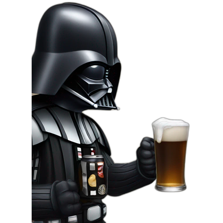 Darth vader drinking a beer emoji