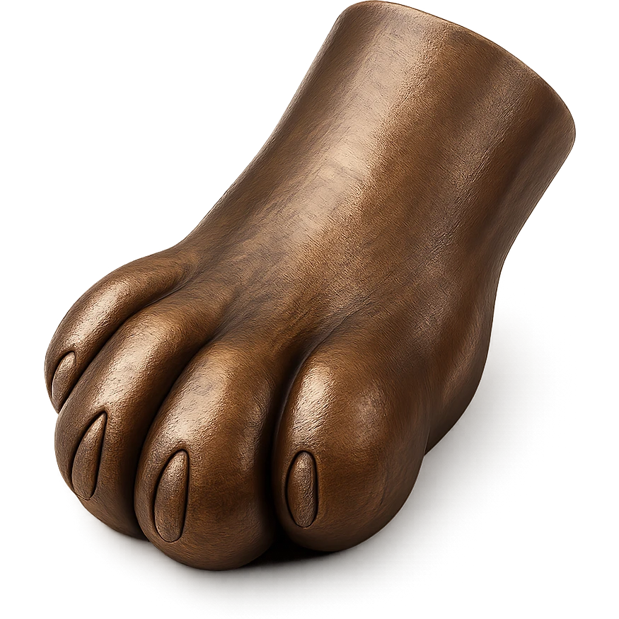 cat paw, metallic bronze finish emoji