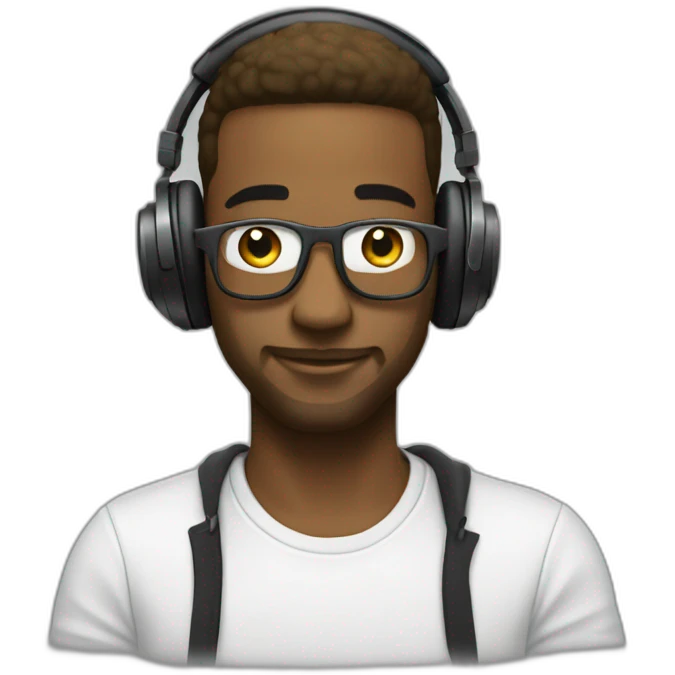 DJ blanc qui travaille emoji