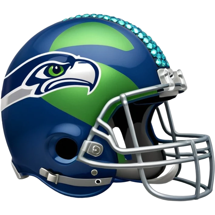 NFL Seahawks logo helmut with diamond bling  emoji