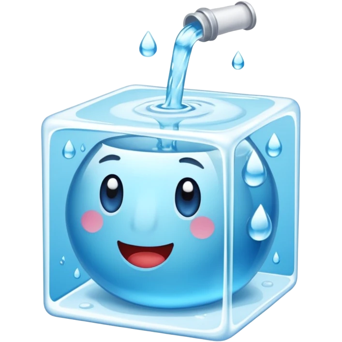 Quero que, com base nos emojis da apple, crie um emoji de um cubo de gelo derretendo emoji