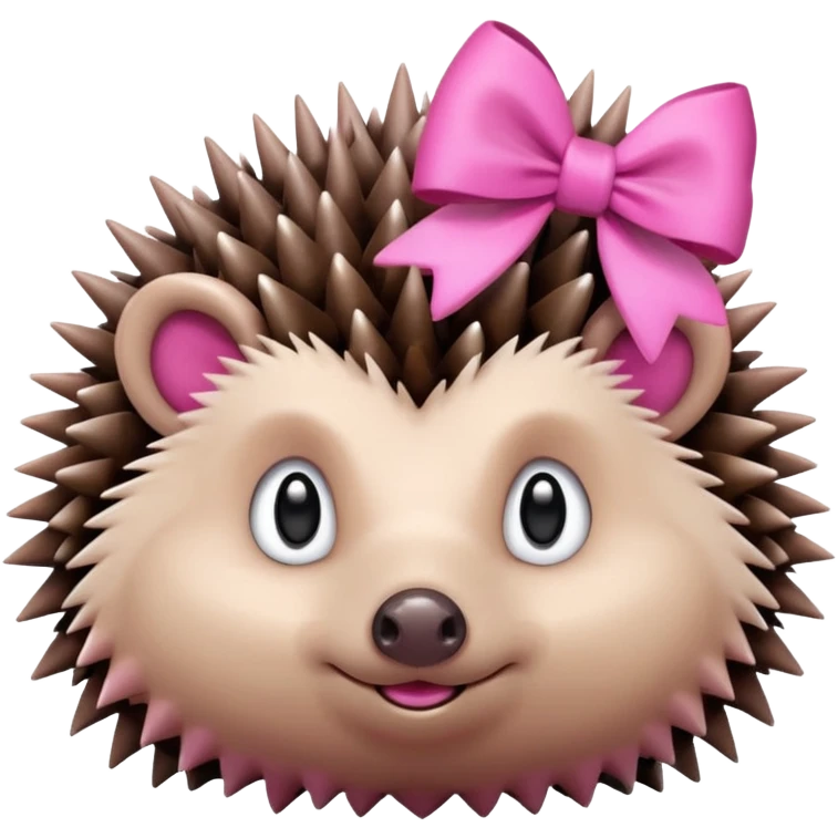 hedgehog with a pink bow emoji