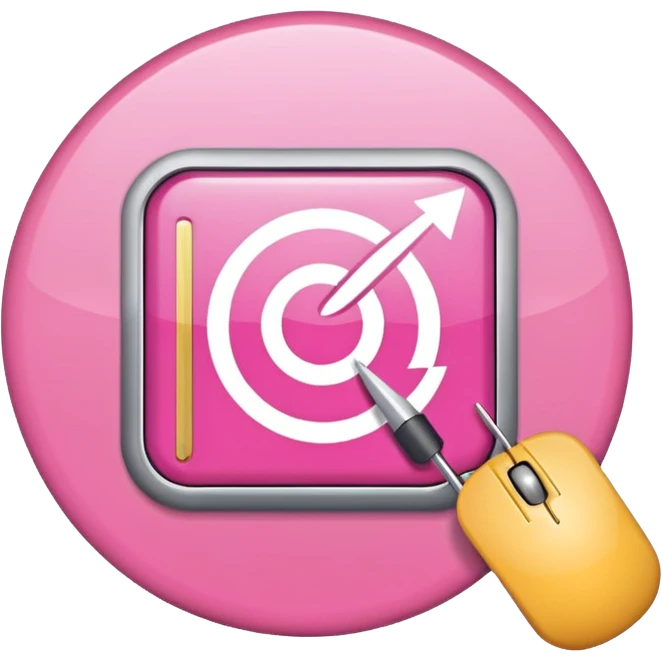 online booking icon (pink) + mouse pointer emoji