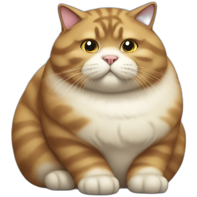 huge fat obese fluffy cat emoji