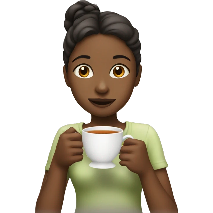 girl drinking tea emoji