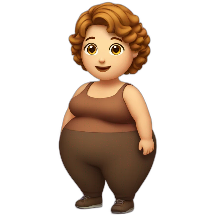 obese-woman-big-belly-cheveux-marron emoji