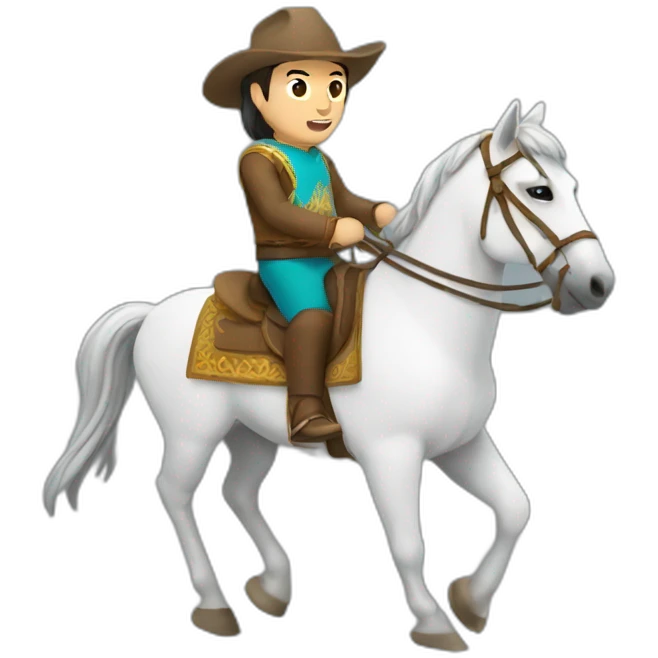 Kazakh on horseback emoji