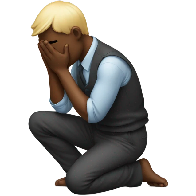 a guy begging on his hands and feet emoji