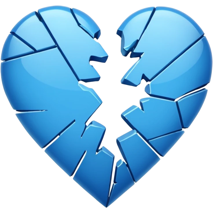 Blu broken heart emoji