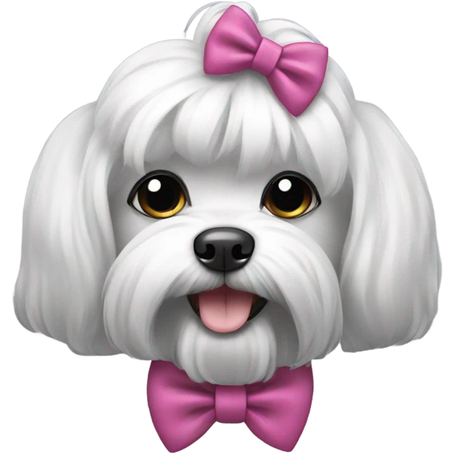 Black Maltese god with hair bow emoji