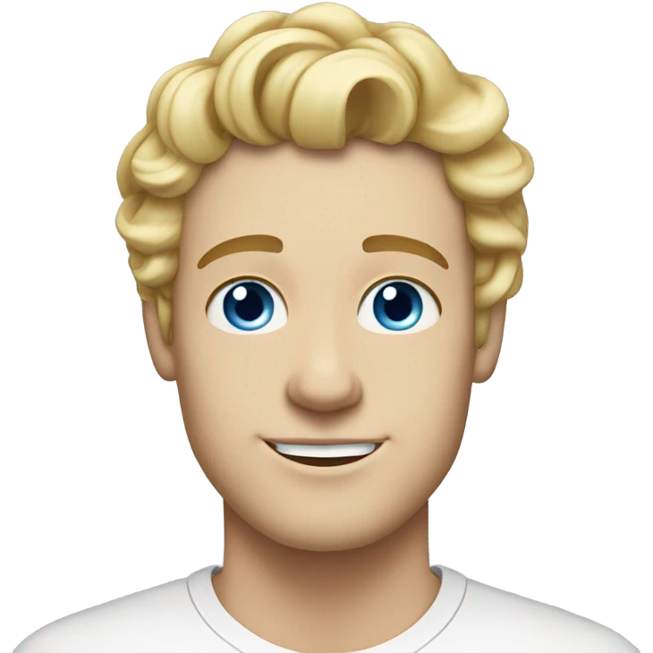 3/4 profile light curl blonde 30yo man blue eyed pale skin emoji