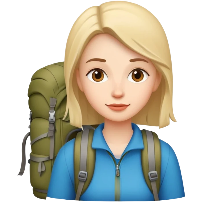 woman with hiking backpack emoji