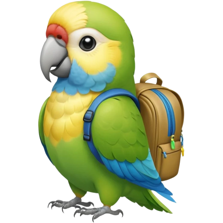 Parakeet with backpack emoji
