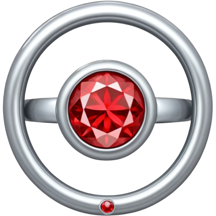 red ring marry red diamond metal prata emoji