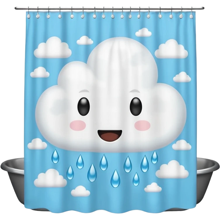 cloud shower curtain emoji