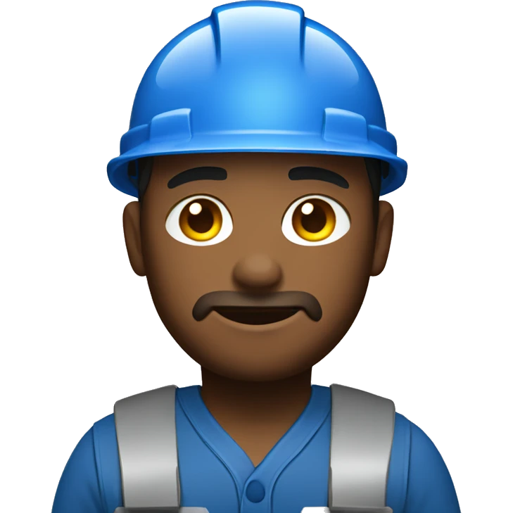 Construction worker with blue work wear emoji
