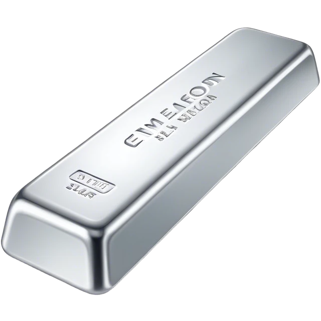 Cinematic Realistic Silver Bar, Cool and gleaming, with smooth, polished silver surfaces reflecting the light in soft, pristine highlights. The elegant shine of the metal exudes sophistication and timeless class. Soft glowing outline, capturing the essence of refined luxury and understated elegance in polished silver. emoji