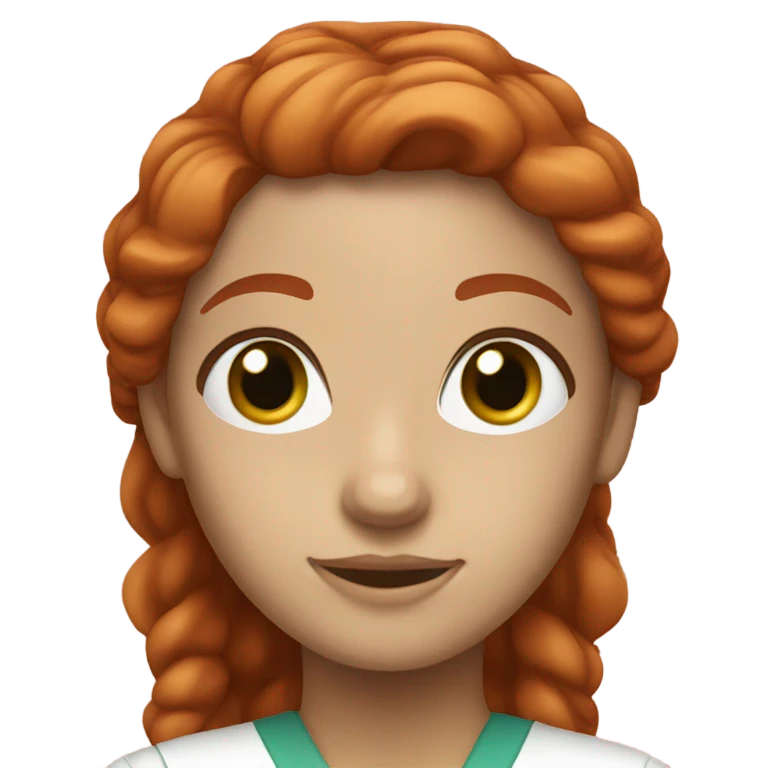 red head nurse with freckles and green eyes emoji