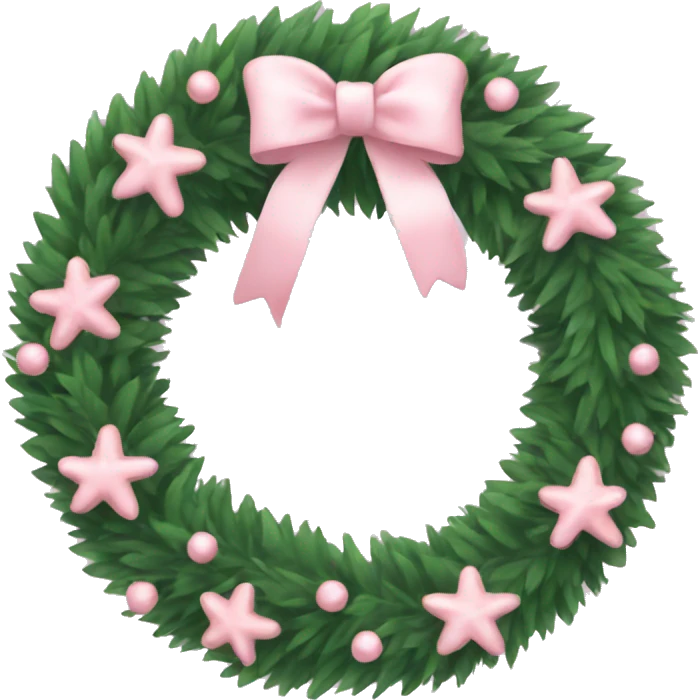 wreath with pale pink bows christmas mood emoji